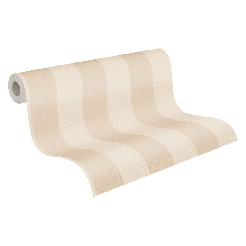 Tapeta paski beżowymIbiałym - 53 cm x 10.05 m - A.S. CRÉATION