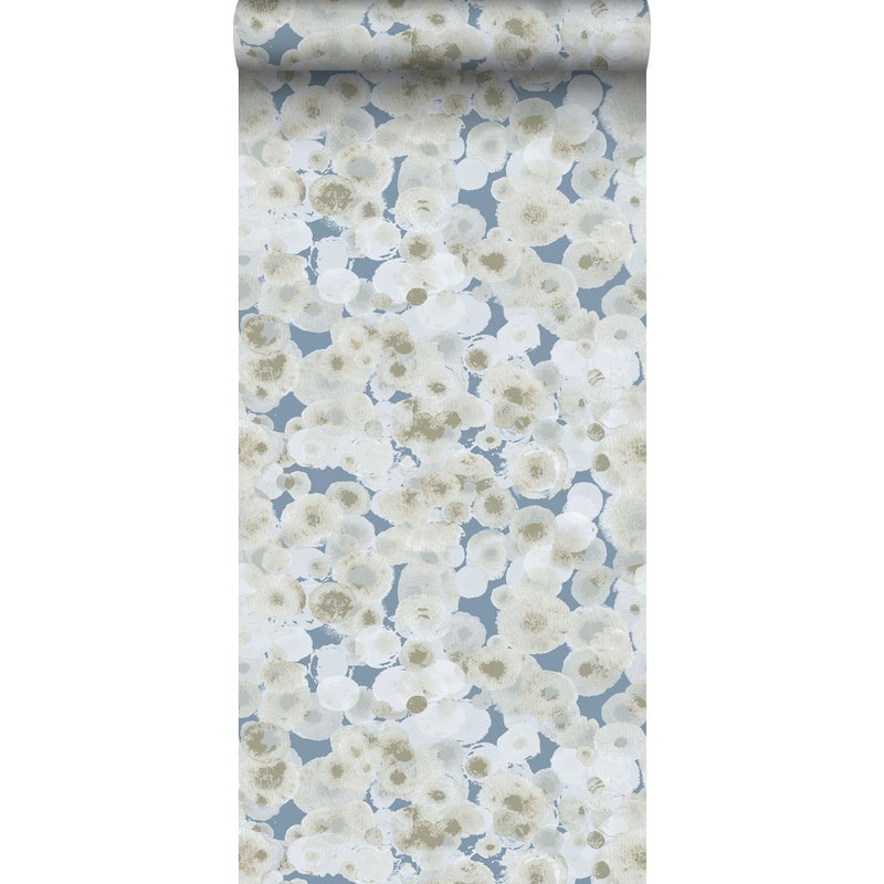 Tapeta akwarelowe bąbelki beżowymIniebieskim - 53 cm x 10 m - SANDERS & SANDERS