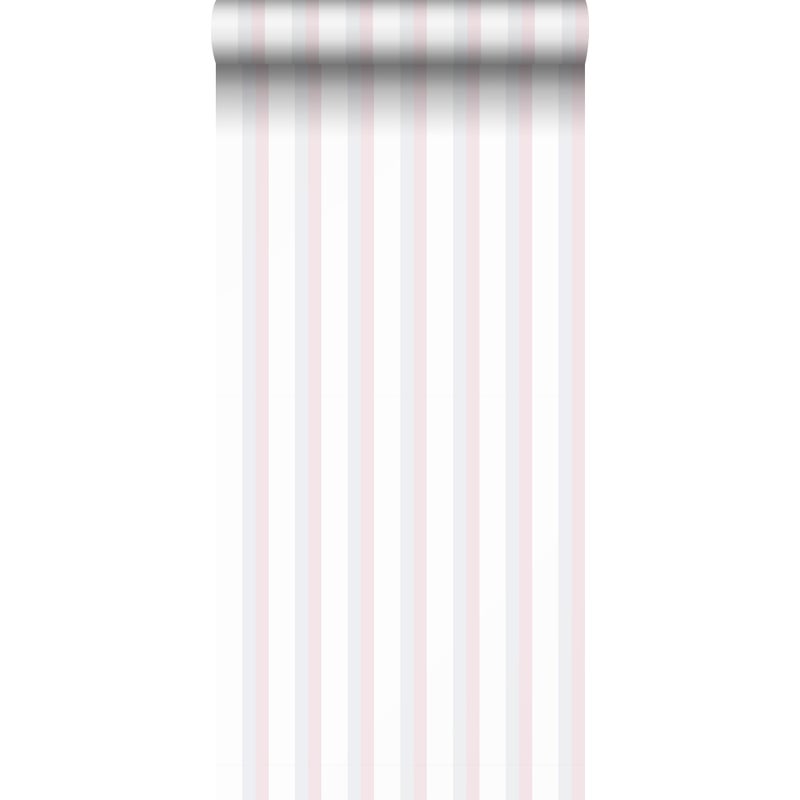 Tapeta paski jasnego różu,jasnozielonymIbiałym - 53 cm x 10 m - SANDERS & SANDERS