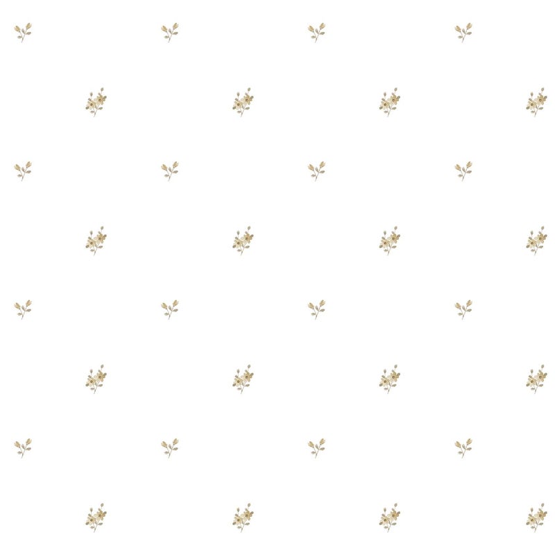 Tapeta kwiaty ochry żółtejIbiałym - 53 cm x 10 m - SANDERS & SANDERS