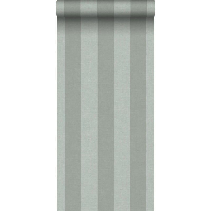Tapeta paski szaro zielonym - 53 cm x 10 m - SANDERS & SANDERS