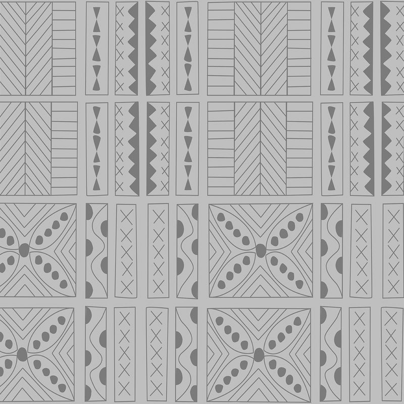 Tapeta motyw etniczny szarym - 53 cm x 10 m - WALLS4YOU