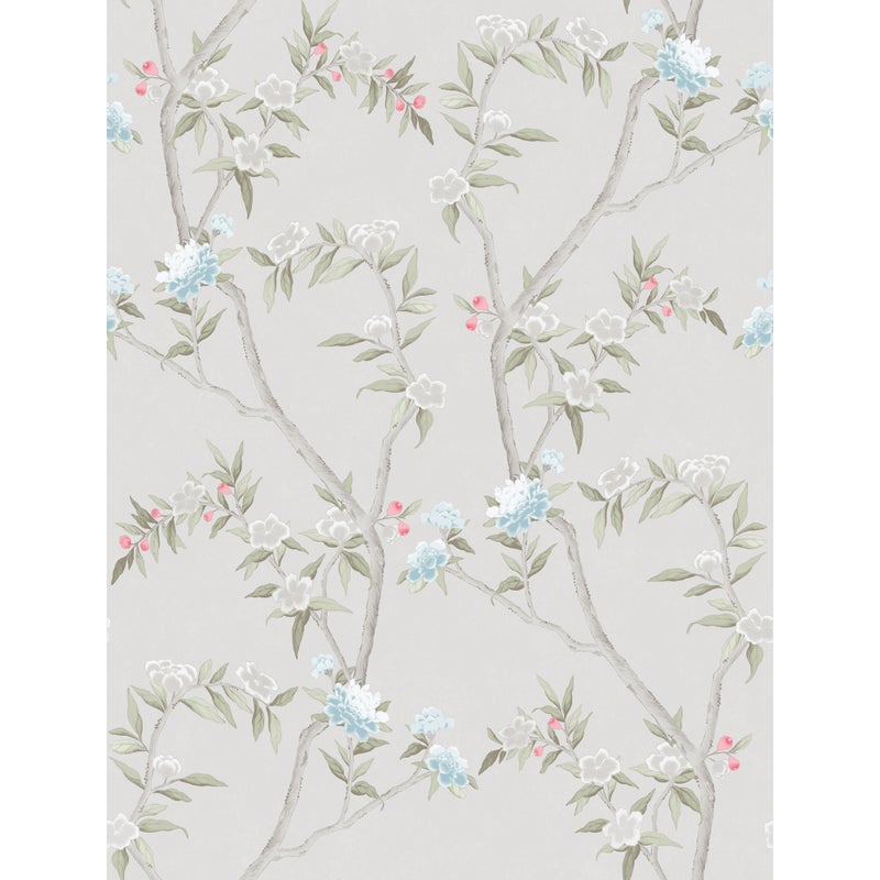 Tapeta kwiaty ciepłej szarości - 53 cm x 10 m - SANDERS & SANDERS