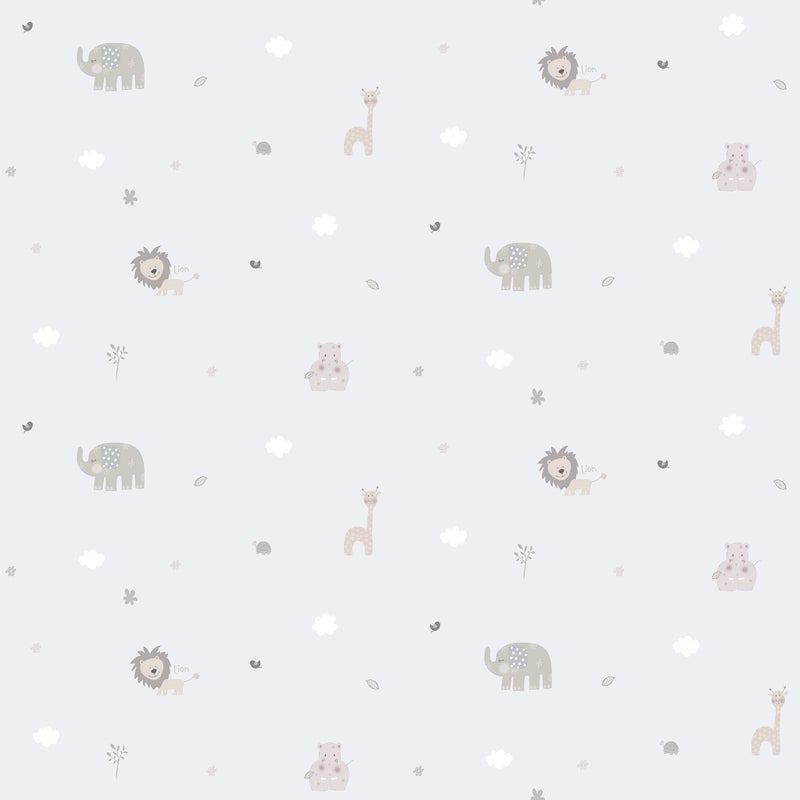 Tapeta Zwierząt szarym - 53 cm x 10 m - SANDERS & SANDERS