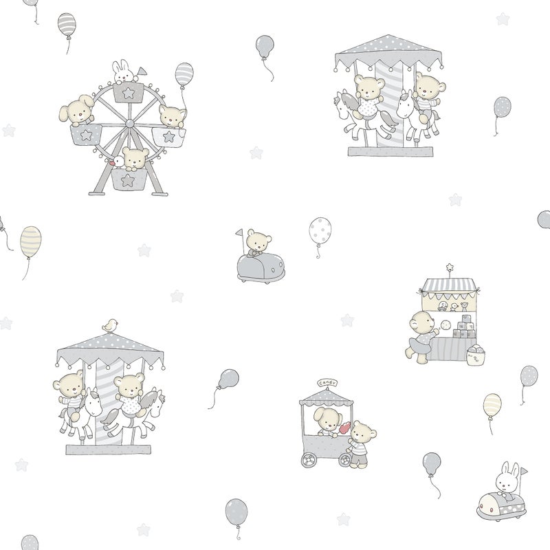 Tapeta Zwierząt szarymIbiałym - 53 cm x 10 m - SANDERS & SANDERS