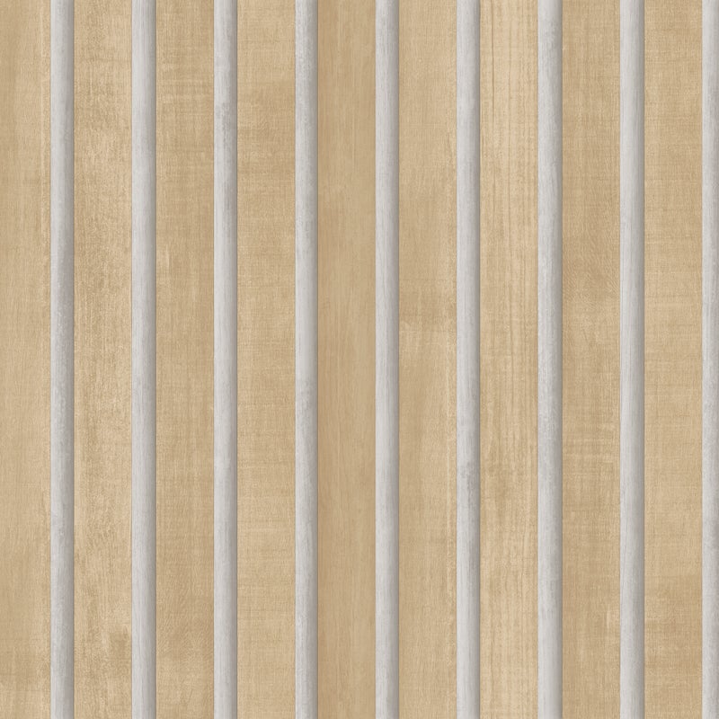 Tapeta drewniane panele ścienne 3d brązowymIbeżowym - 53 cm x 10 m - SANDERS & SANDERS