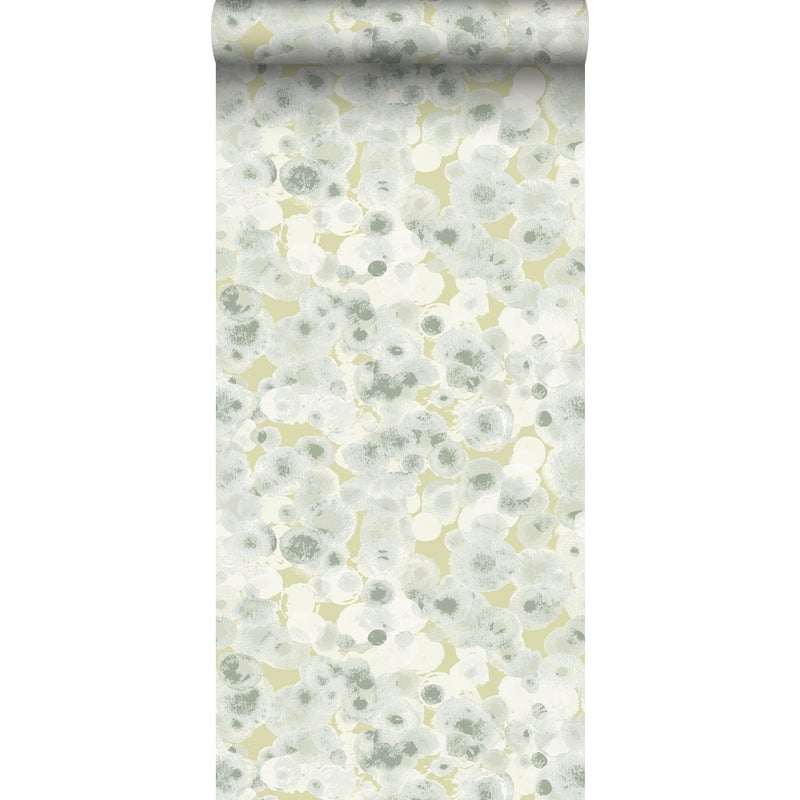 Tapeta akwarelowe bąbelki szaro zielonymIjasnozielonym - 53 cm x 10 m - SANDERS & SANDERS