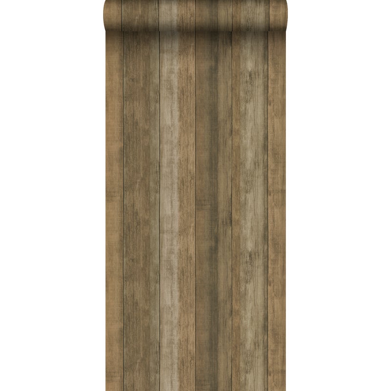Tapeta wygląd drewna brązowym - 53 cm x 10 m - SANDERS & SANDERS