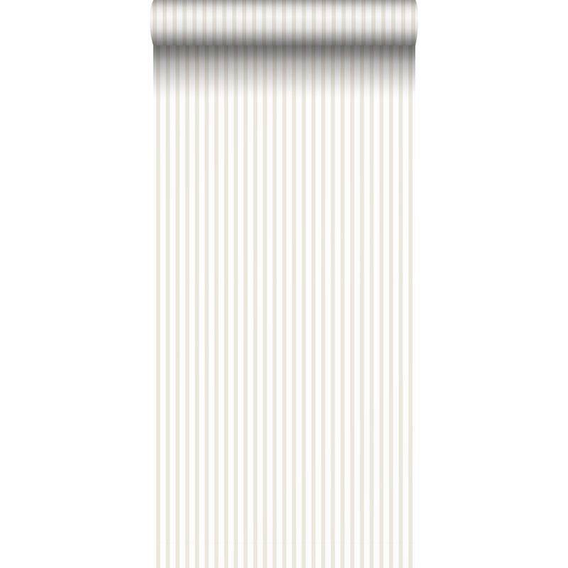 Tapeta paski beżowymIbiałym - 53 cm x 10 m - SANDERS & SANDERS