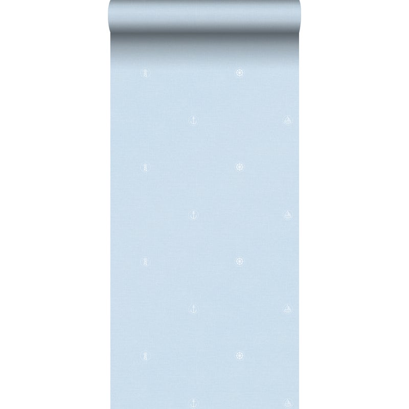 Tapeta symbole niebieskim - 53 cm x 10 m - SANDERS & SANDERS