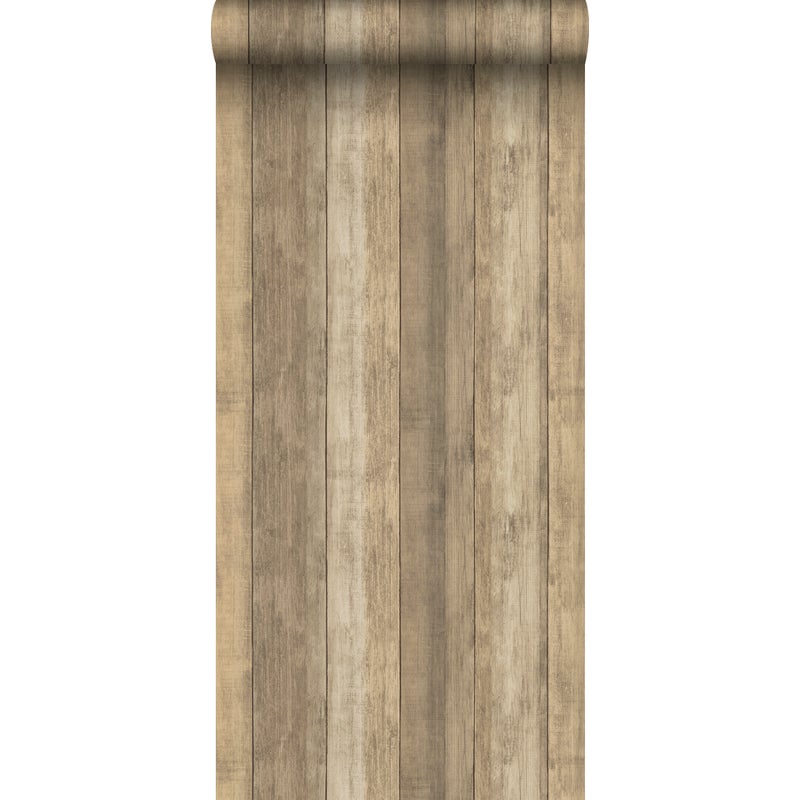 Tapeta wygląd drewna beżowymIbrązowym - 53 cm x 10 m - SANDERS & SANDERS