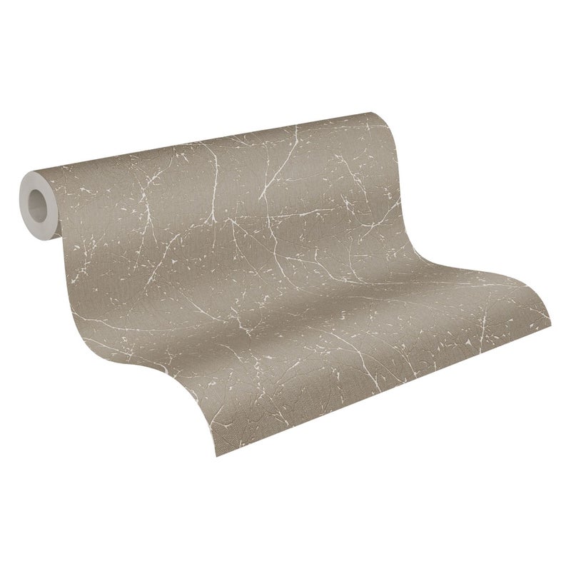 Tapeta przejrzeć szarym,brązowymImetalicznym - 53 cm x 10.05 m - A.S. CRÉATION