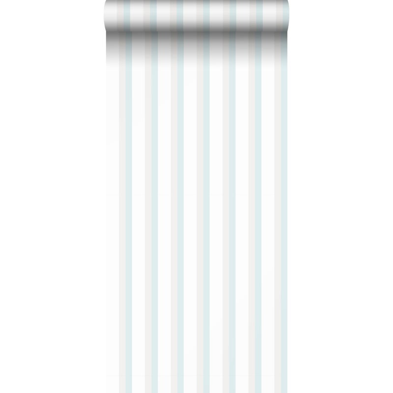 Tapeta paski jasnozielonym,beżowymIbiałym - 53 cm x 10 m - SANDERS & SANDERS