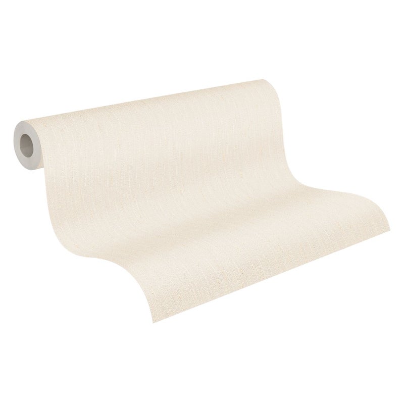 Tapeta lniana tekstura beżowymIkremowym - 53 cm x 10.05 m - A.S. CRÉATION