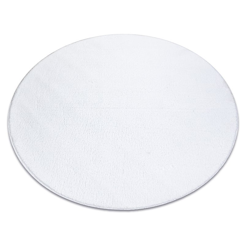 Dywan LINDO koło biały do prania, antypoślizgowy, Shaggy koło 60 cm
