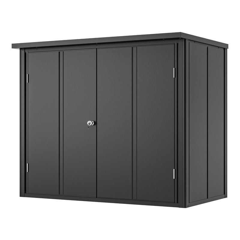 GFP Metalowa szafa ogrodowa 156x84x131 cm Przesuwan drzwi antracyt