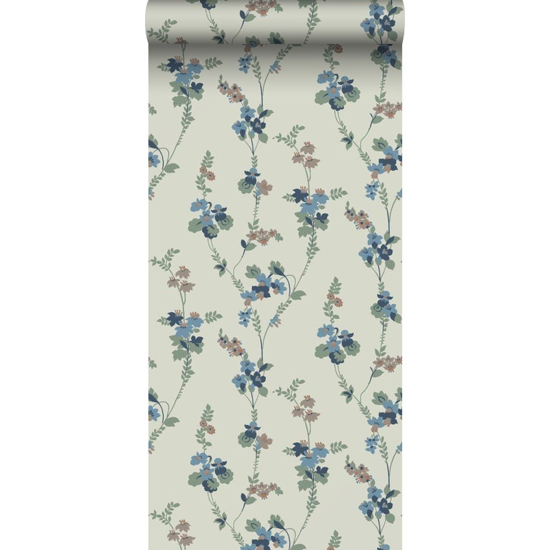 Tapeta kwiaty zielonym - 53 cm x 10.05 m - BORASTAPETER