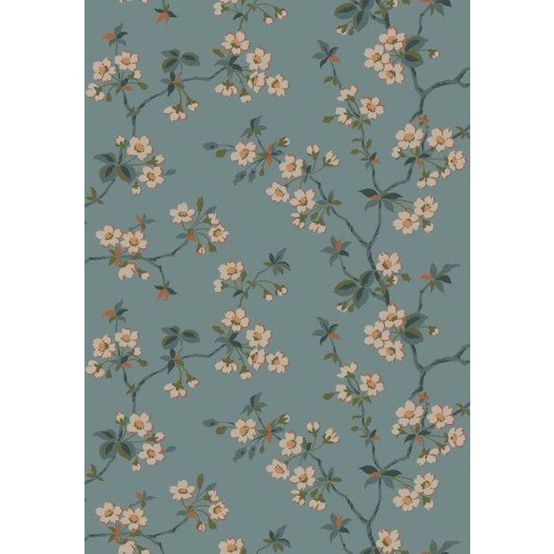 Tapeta kwitnąca gałąź niebieskimIbeżowym - 53 cm x 10.05 m - BORASTAPETER