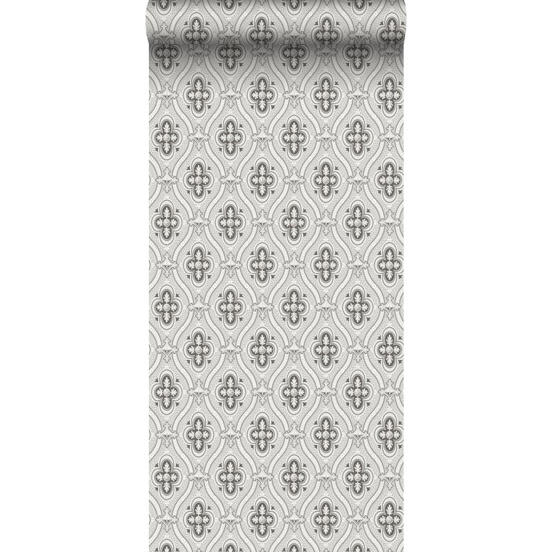 Tapeta ozdoby retro szarym,brązowymIbiałym - 53 cm x 10.05 m - BORASTAPETER