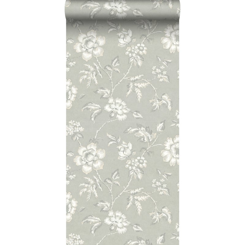 Tapeta kwiaty beżowym - 53 cm x 10.05 m - BORASTAPETER