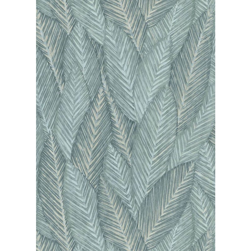 Tapeta tropikalne liście szaro-niebieskim - 53 cm x 10.05 m - ERISMANN