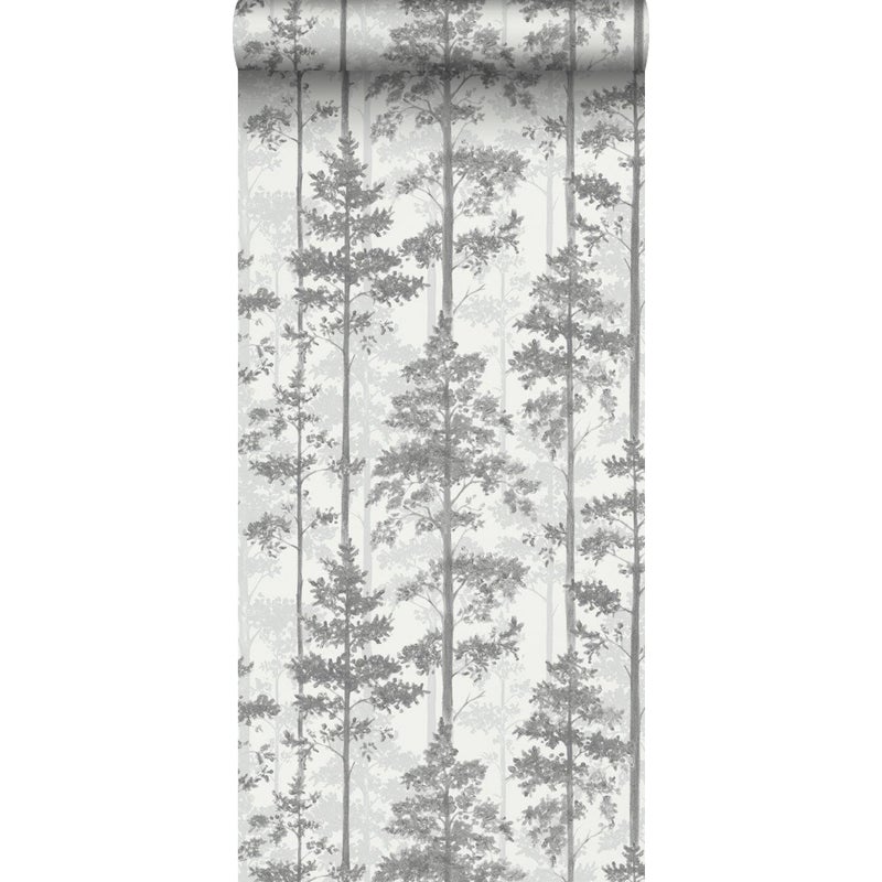 Tapeta zalesiony krajobraz szarym - 53 cm x 11.2 m - BORASTAPETER