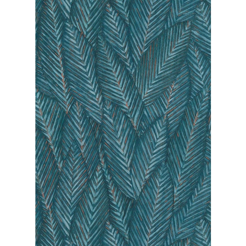 Tapeta tropikalne liście ciemnoniebieskim - 53 cm x 10.05 m - ERISMANN
