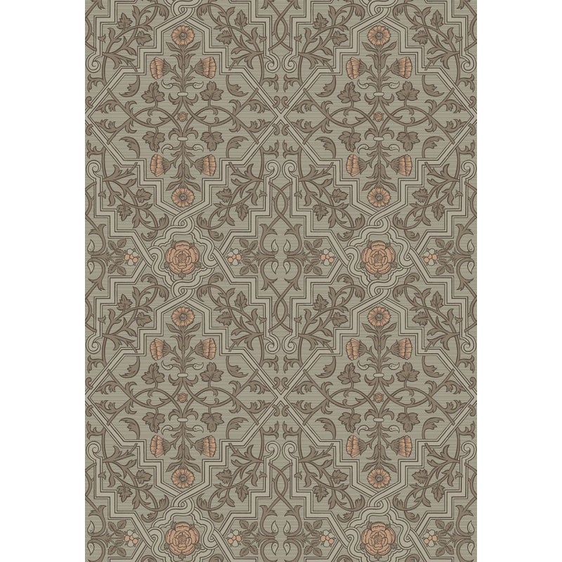 Tapeta zabytkowe kwiaty brązowym - 53 cm x 10.05 m - BORASTAPETER