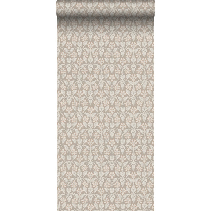 Tapeta kwiaty beżowym - 53 cm x 10.05 m - BORASTAPETER