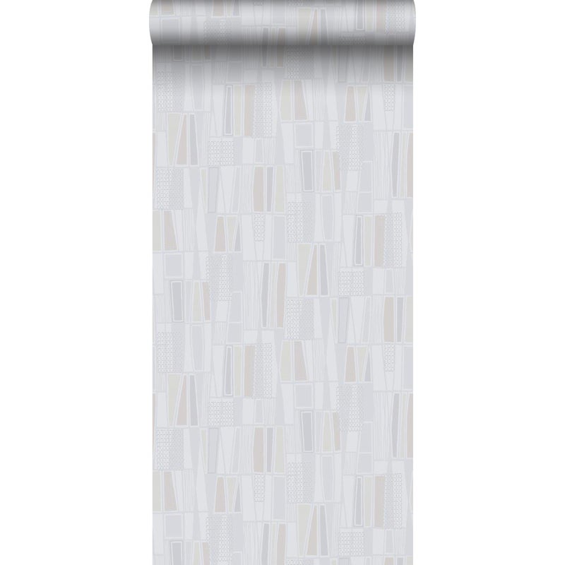 Tapeta figury geometryczne szarymIbeżowym - 53 cm x 10.05 m - BORASTAPETER