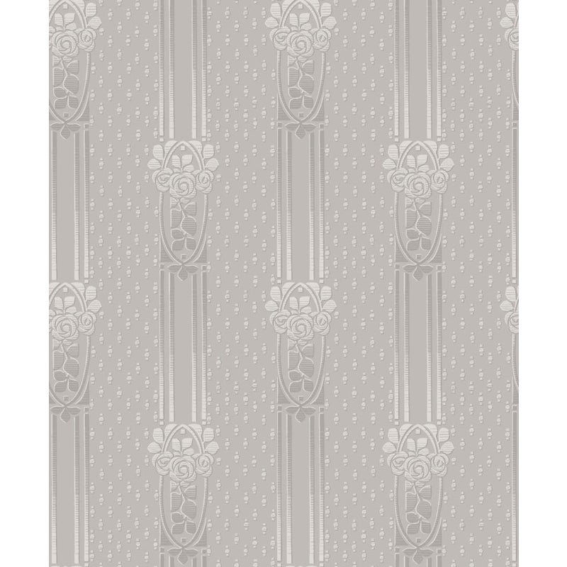 Tapeta vintage kwiaty w stylu secesyjnym szarym - 53 cm x 10.05 m - BORASTAPETER