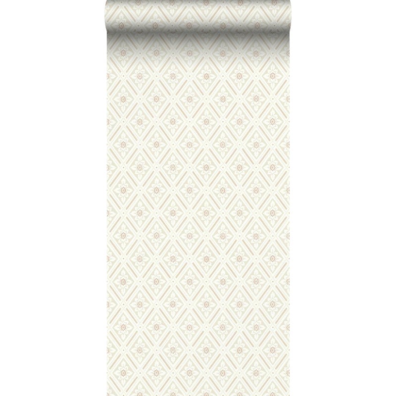 Tapeta druk barokowy beżowym - 53 cm x 10.05 m - BORASTAPETER