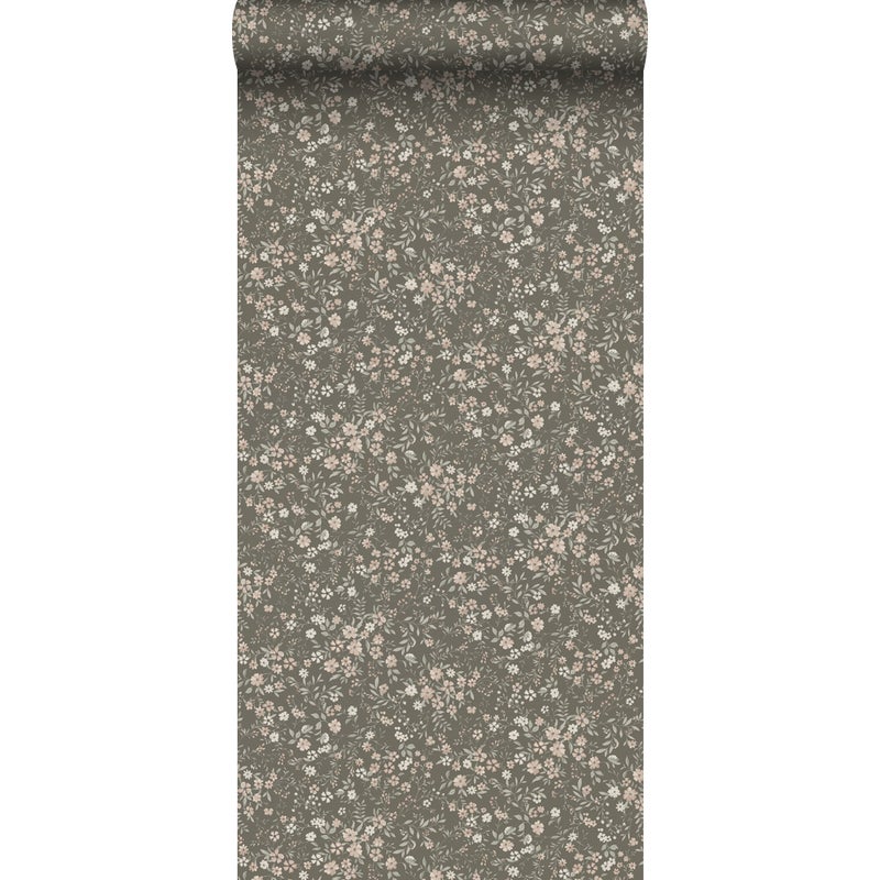 Tapeta zabytkowe kwiaty zielonym - 53 cm x 10.05 m - BORASTAPETER