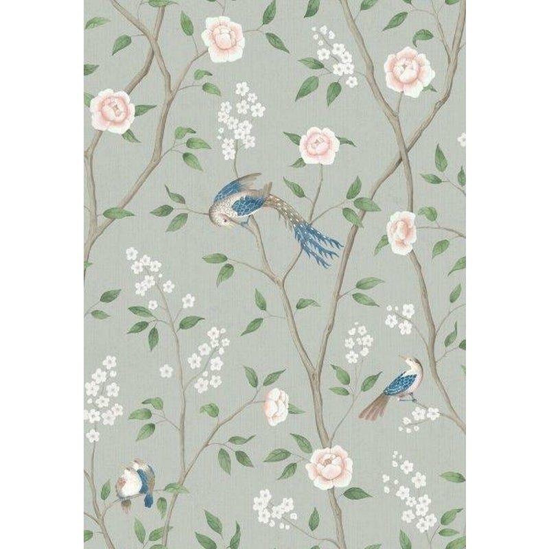 Tapeta kwiaty zielonym - 53 cm x 10.05 m - BORASTAPETER