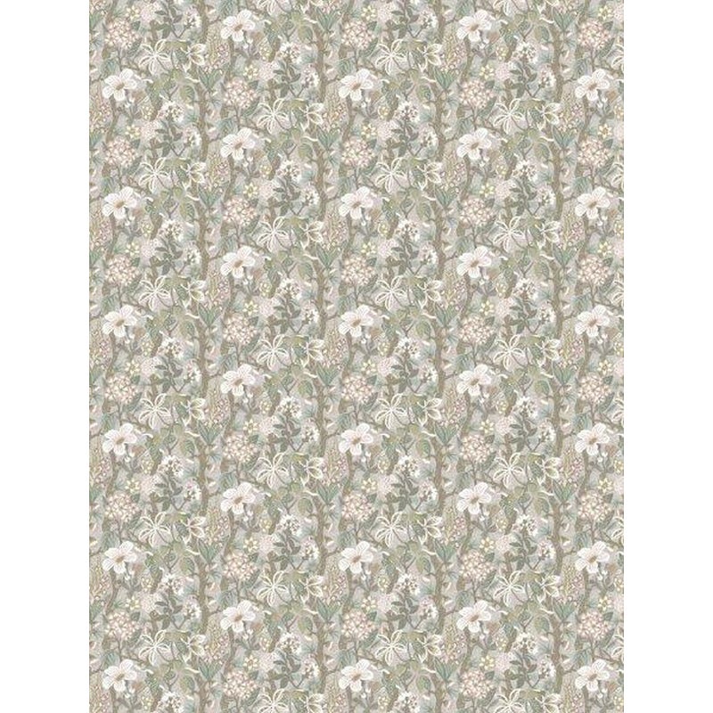 Tapeta tropikalne liście i kwiaty szarym - 49 cm x 10.05 m - BORASTAPETER