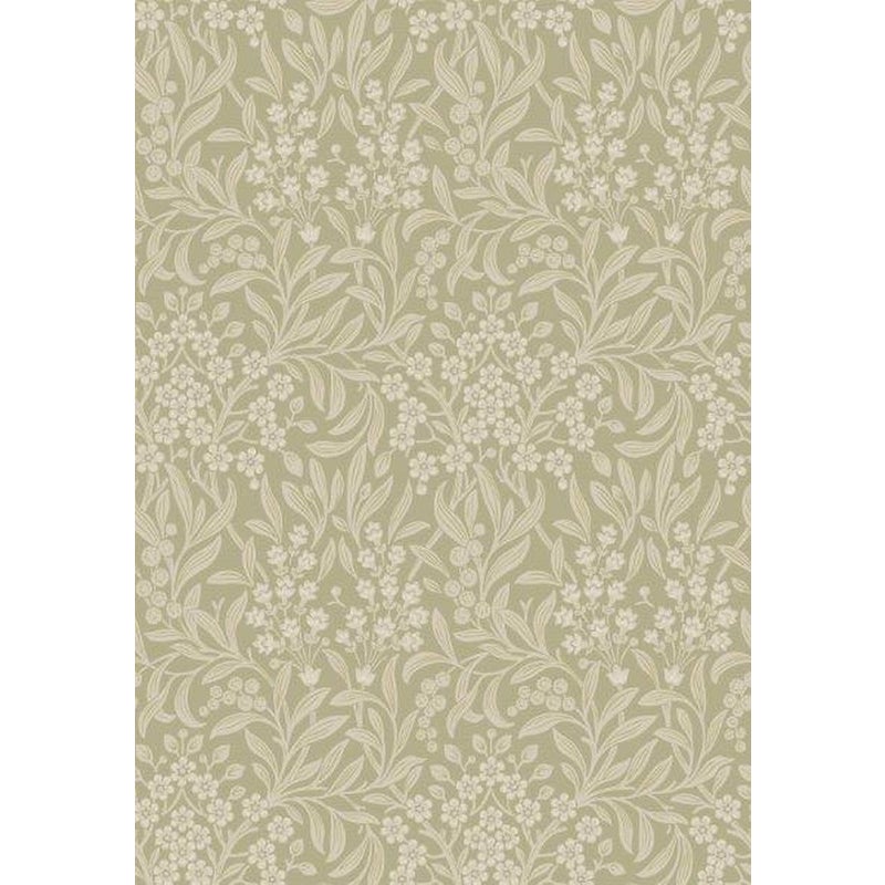 Tapeta kwiaty szaro-oliwkowym - 53 cm x 10.05 m - BORASTAPETER