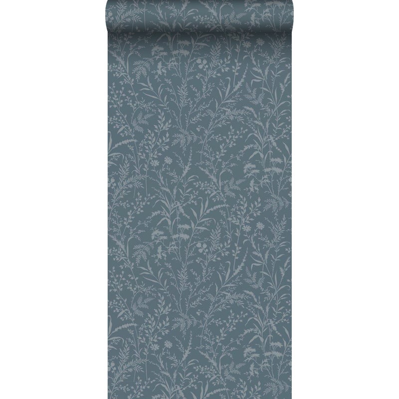 Tapeta kwiaty polne szaro-niebieskim - 53 cm x 11.2 m - BORASTAPETER