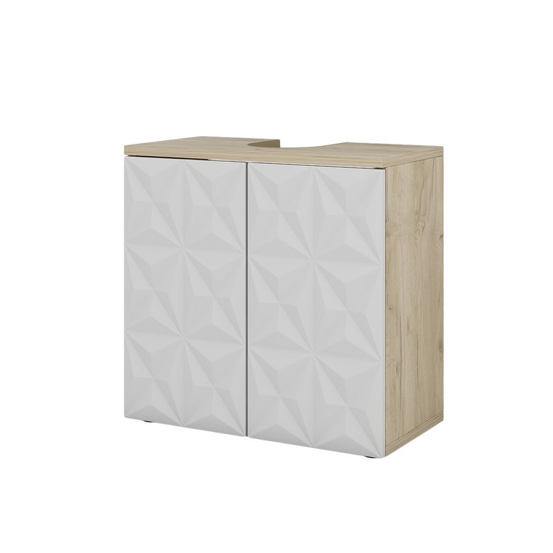 Vicco Szafka pod umywalkę Edge, Biały, 60 x 57 cm z 2 drzwiami