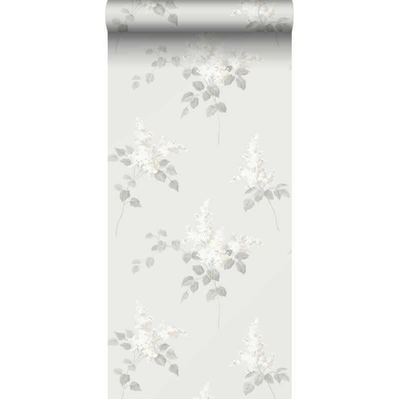 Tapeta kwiaty szarym - 53 cm x 10.05 m - BORASTAPETER