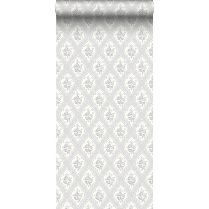 Tapeta druk barokowy szarym - 53 cm x 10.05 m - BORASTAPETER