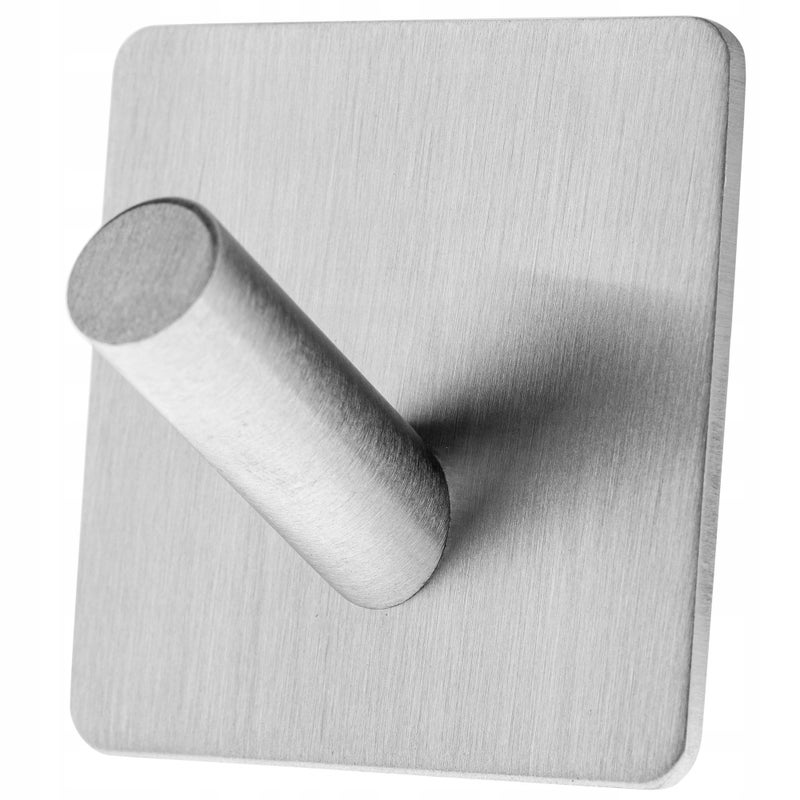 WIESZAK HACZYK NA RĘCZNIK ŁAZIENKOWY UCHWYT ŚCIENNY SAMOPRZYLEPNY SREBRNY