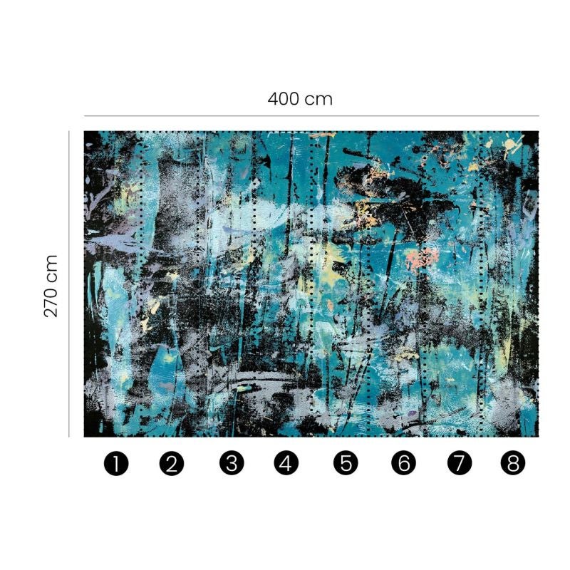 Tapeta malowany efekt szaro-niebieskim - 400 x 270 cm - ERISMANN