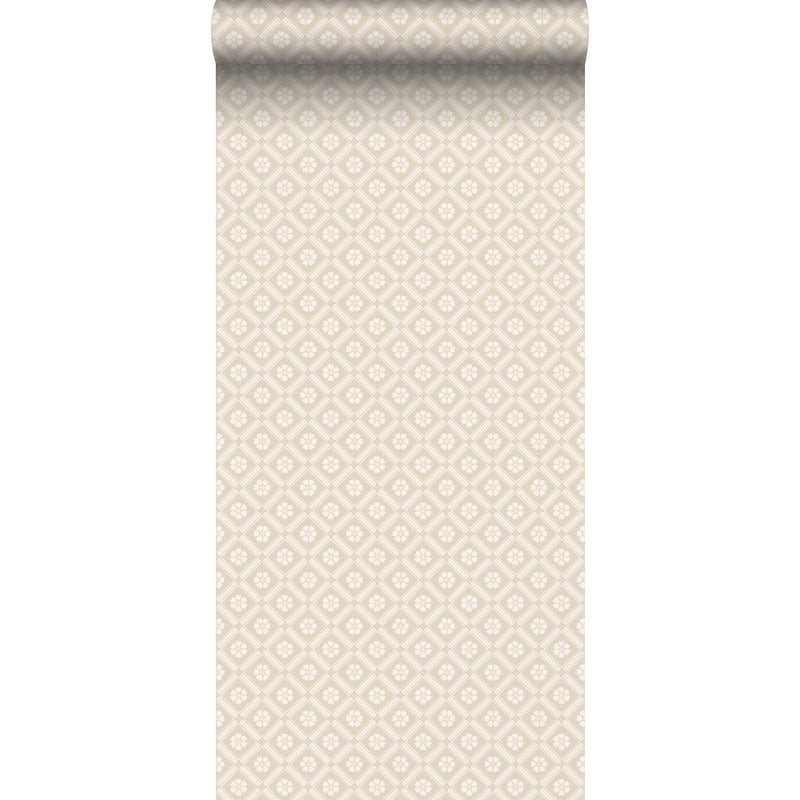 Tapeta motyw płytek beżowym - 53 cm x 10.05 m - BORASTAPETER