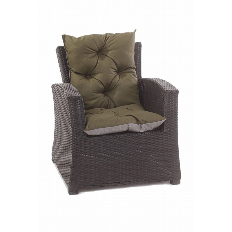 6x Poduszka na fotel ogrodowy rattanowy 55x50x50 poduszka na krzesło ogrodowe z oparciem zielona poduszka na fotel technorattanowy na taras