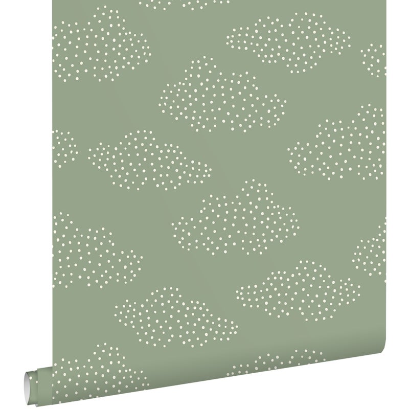 Tapeta chmury zielonym - 50 x 900 cm - ESTAHOME