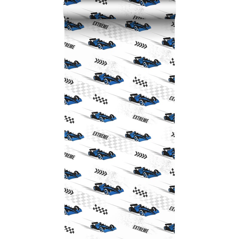 Tapeta samochody wyścigowe niebieskim - 50 x 900 cm - SANDERS & SANDERS