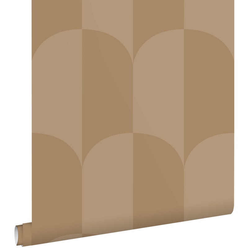 Tapeta motyw art déco ciemny beż - 50 x 900 cm - ESTAHOME