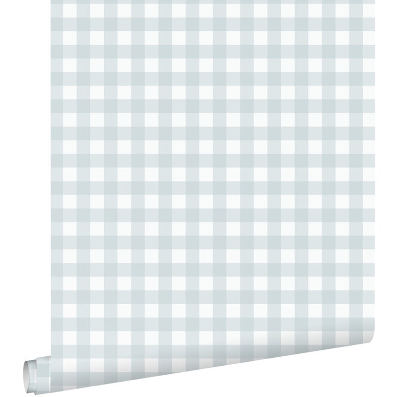 Tapeta motyw kratki jasnoniebieskim - 50 x 900 cm - ESTAHOME