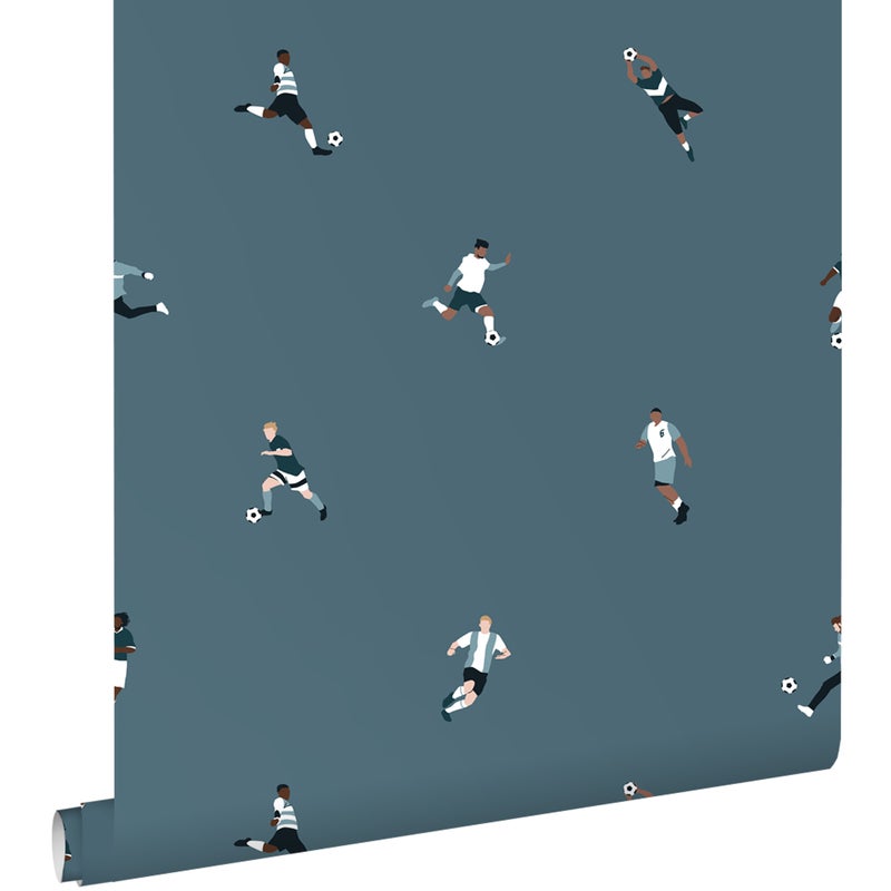 Tapeta piłkarze ciemnoniebieskim - 50 x 900 cm - ESTAHOME