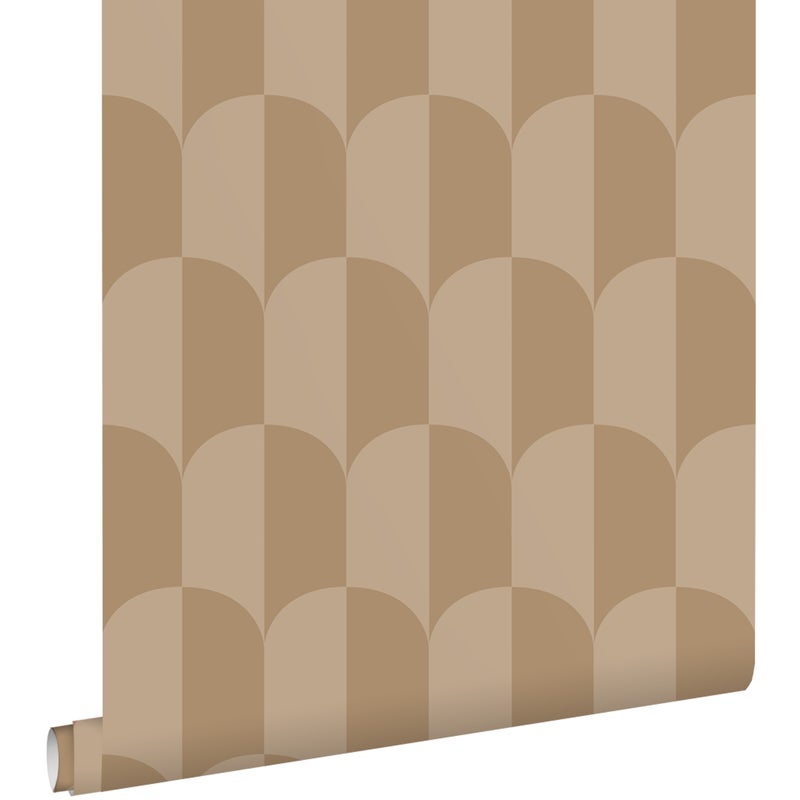 Tapeta motyw art déco ciemny beż - 50 x 900 cm - ESTAHOME